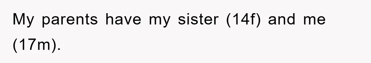 My parents have my sister (14f) and me (17m).