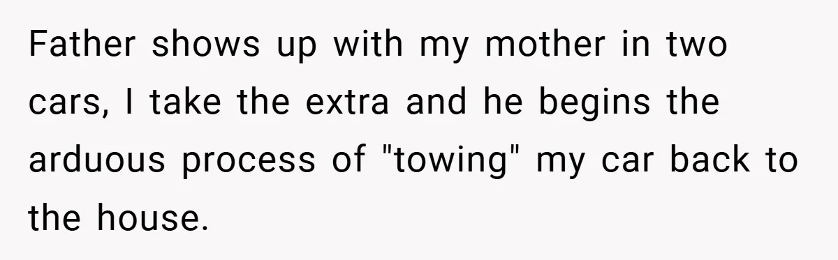 Boss Fires Employee For 1-Minute Late, Then Rehires Them With A 25% Raise Father shows up with my mother in two cars, I take the extra and he begins the arduous process of "towing" my car back to the house.