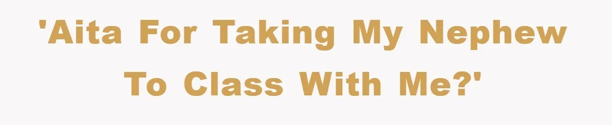 'AITA for taking my nephew to class with me?'