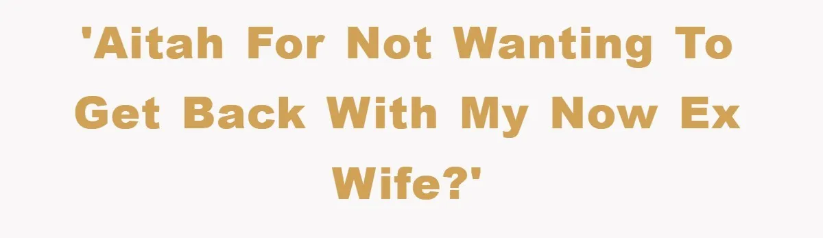 'AITAH for not wanting to get back with my now ex wife?'