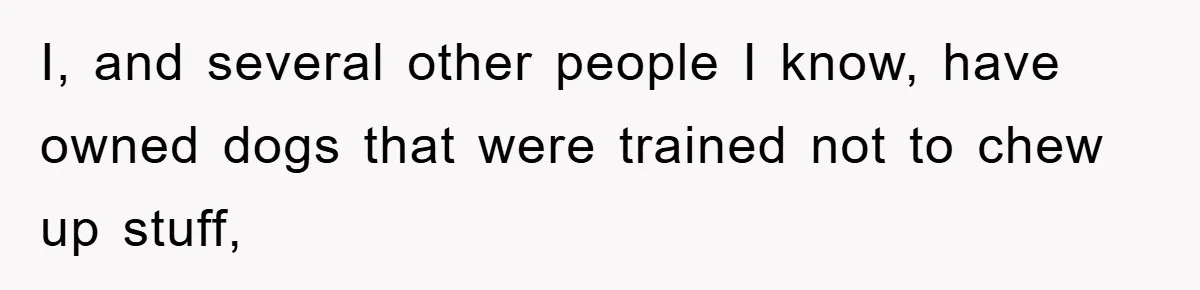 I, and several other people I know, have owned dogs that were trained not to chew up stuff,