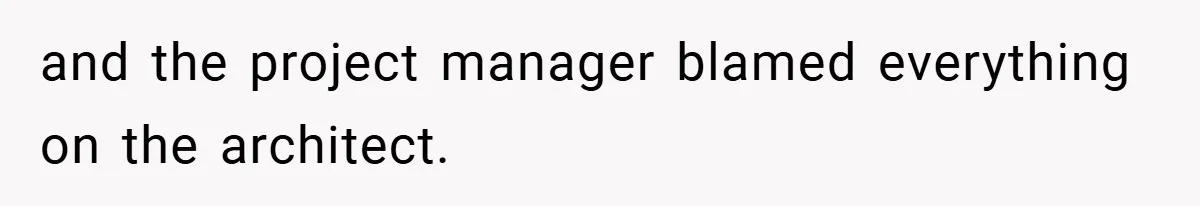 and the project manager blamed everything on the architect.