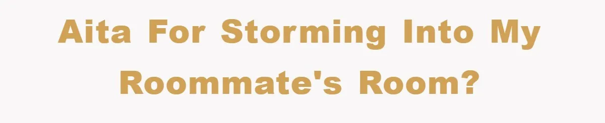 AITA for storming into my roommate's room?