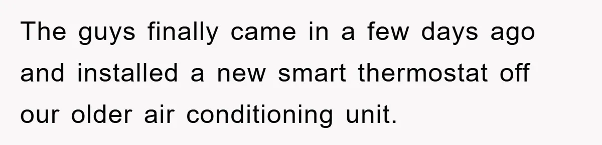 The guys finally came in a few days ago and installed a new smart thermostat off our older air conditioning unit.