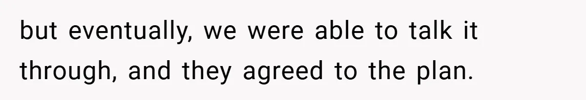 but eventually, we were able to talk it through, and they agreed to the plan.