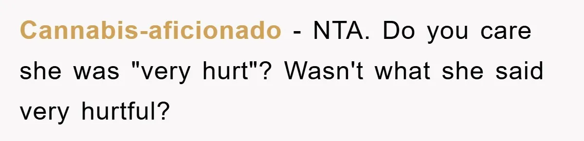 Her Friend Mocked Her Pregnancy, So She Delivered a Comeback Nobody Expected Cannabis-aficionado − NTA. Do you care she was "very hurt"? Wasn't what she said very hurtful?