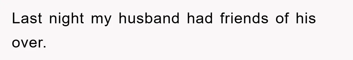 Last night my husband had friends of his over.