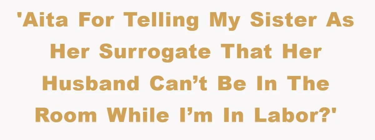 'AITA for telling my sister as her surrogate that her husband can’t be in the room while I’m in labor?'