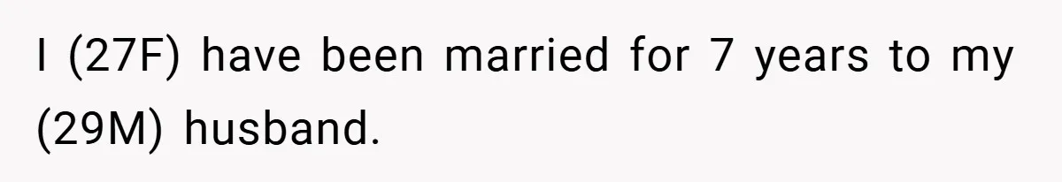 I (27F) have been married for 7 years to my (29M) husband.
