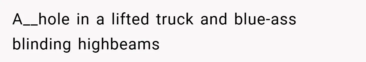 A__hole in a lifted truck and blue-ass blinding highbeams
