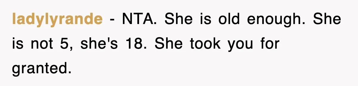 Mother Declines To Go To Daughter’s Graduation After She Chose Her Absent Father Over Her ladylyrande − NTA. She is old enough. She is not 5, she's 18. She took you for granted.