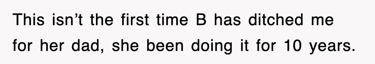 Mother Declines To Go To Daughter’s Graduation After She Chose Her Absent Father Over Her This isn’t the first time B has ditched me for her dad, she been doing it for 10 years.