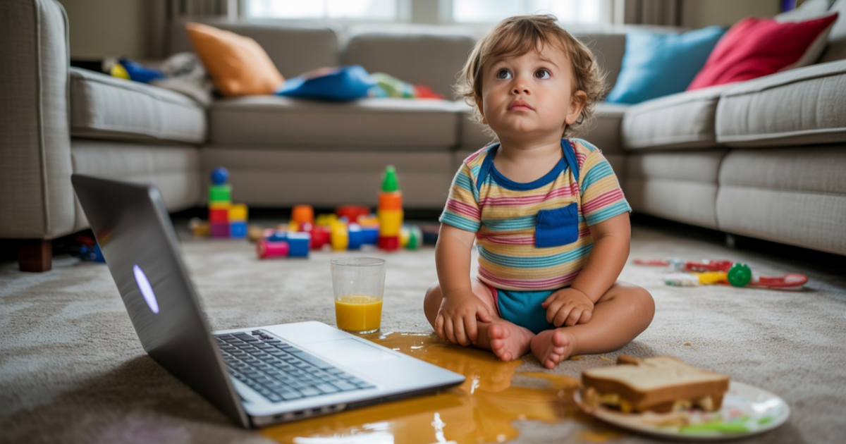 Sister Leaves $3000 Laptop On The Floor While Babysitting, Then Blames Mom When Toddler Destroys It