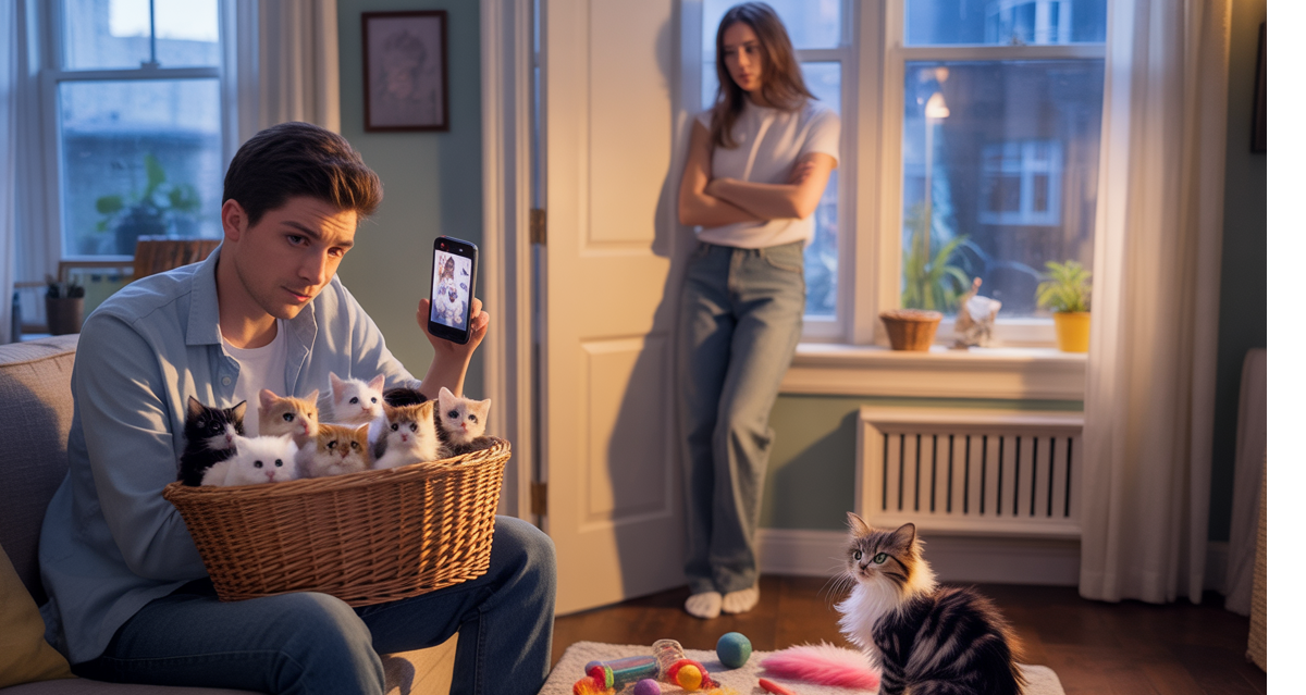 Girlfriend Called Him Creepy For Calling His Kittens ‘My Babies’, He Refused To Back Down