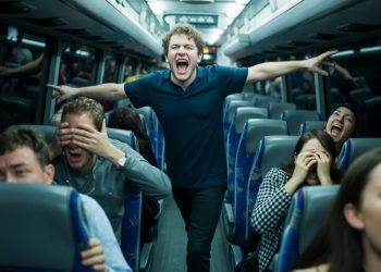 Bus Passengers Refuse To Use Headphones, So He Sings “The Song That Never Ends” Until They Do