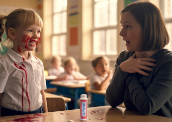 Teacher Bans Little Girl’s Lip Balm, So She Gives Her A Smile That Sends The Whole School Screaming