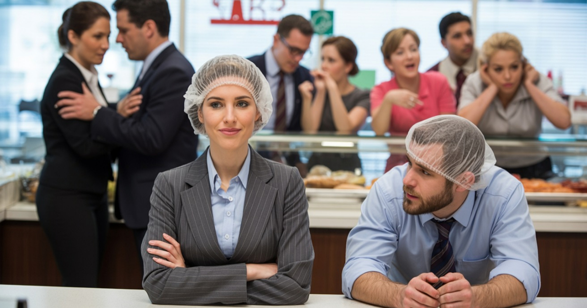 Managers Tell Her Coworker To Wear A Beard Net, So She Puts One On Too And They Regret It