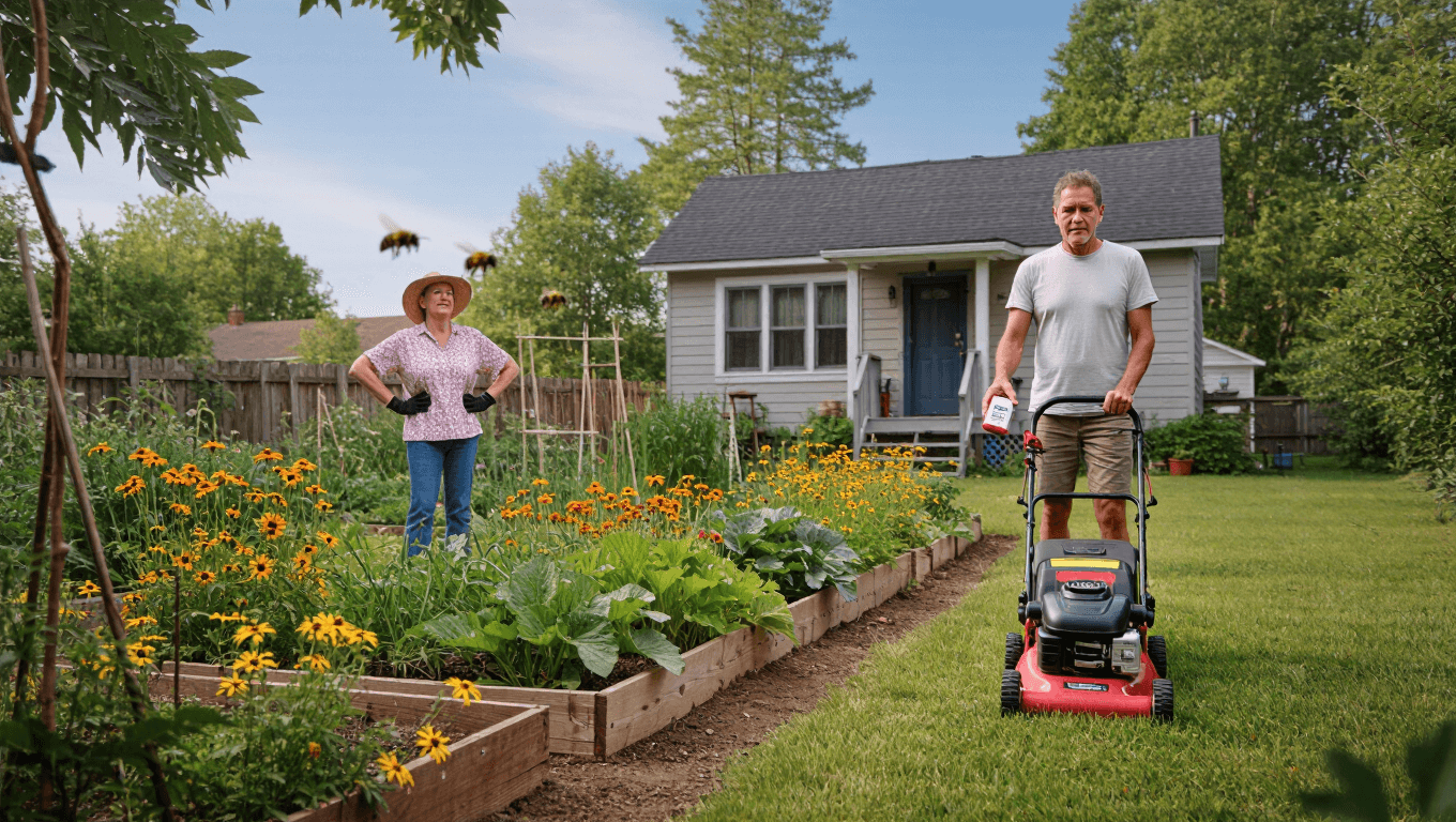 Husband Refuses Yardwork After Wife Builds Bee Haven, Family Splits