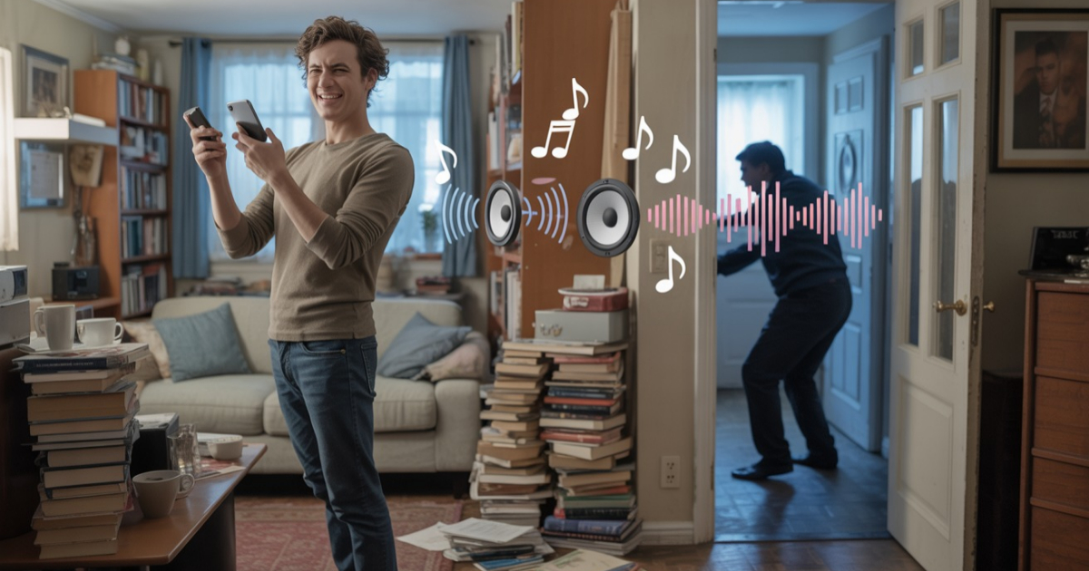 Neighbor Blasts Music At 7:30AM, Tenant Connects To Their Speakers And Plays Their Own Jam Neighbor Blasts Music At 7:30AM, Tenant Connects To Their Speakers And Plays Their Own Jam