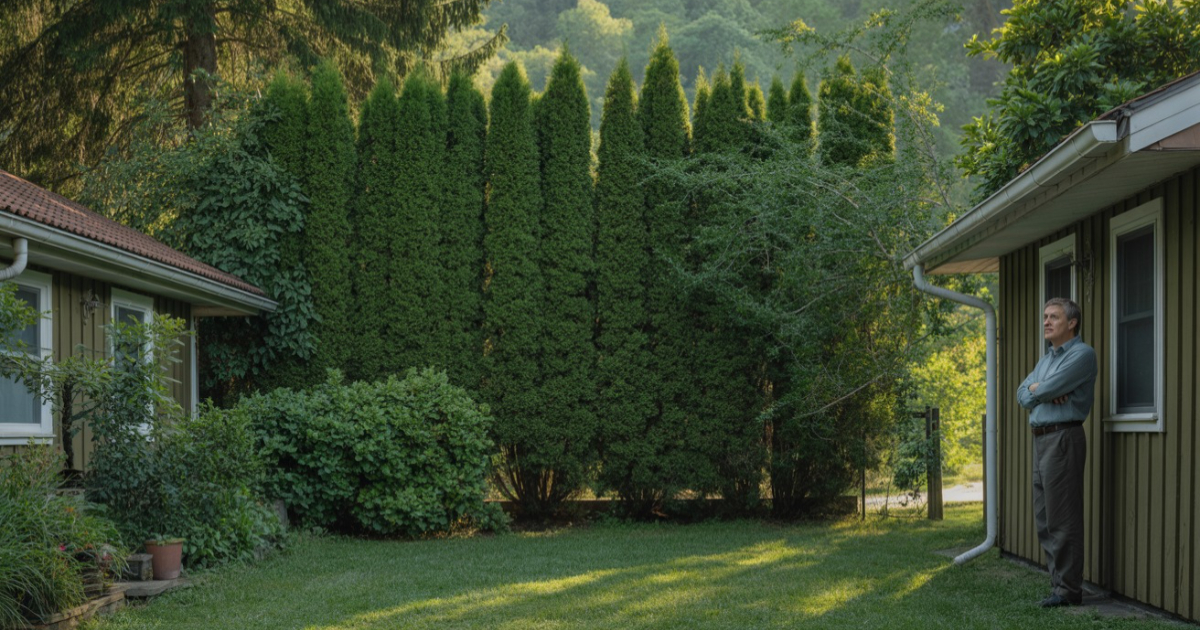 Neighbor Demanded They Cut Down Their Trees For A Better View, So They Let The Leaves Grow Wild