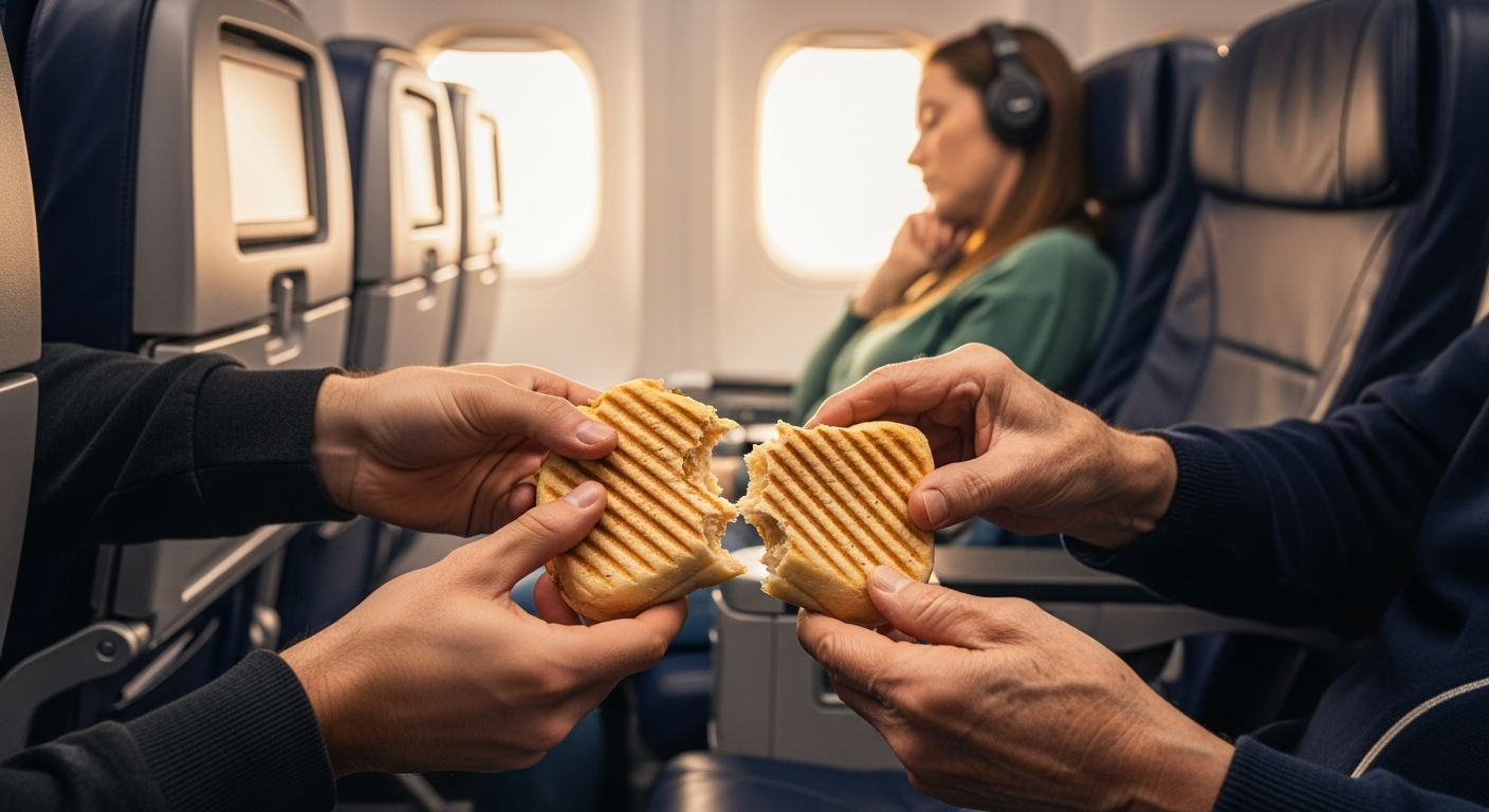 She Hogged Three Seats And Painted Her Nails Mid-Flight, So He Stole Her Lunch