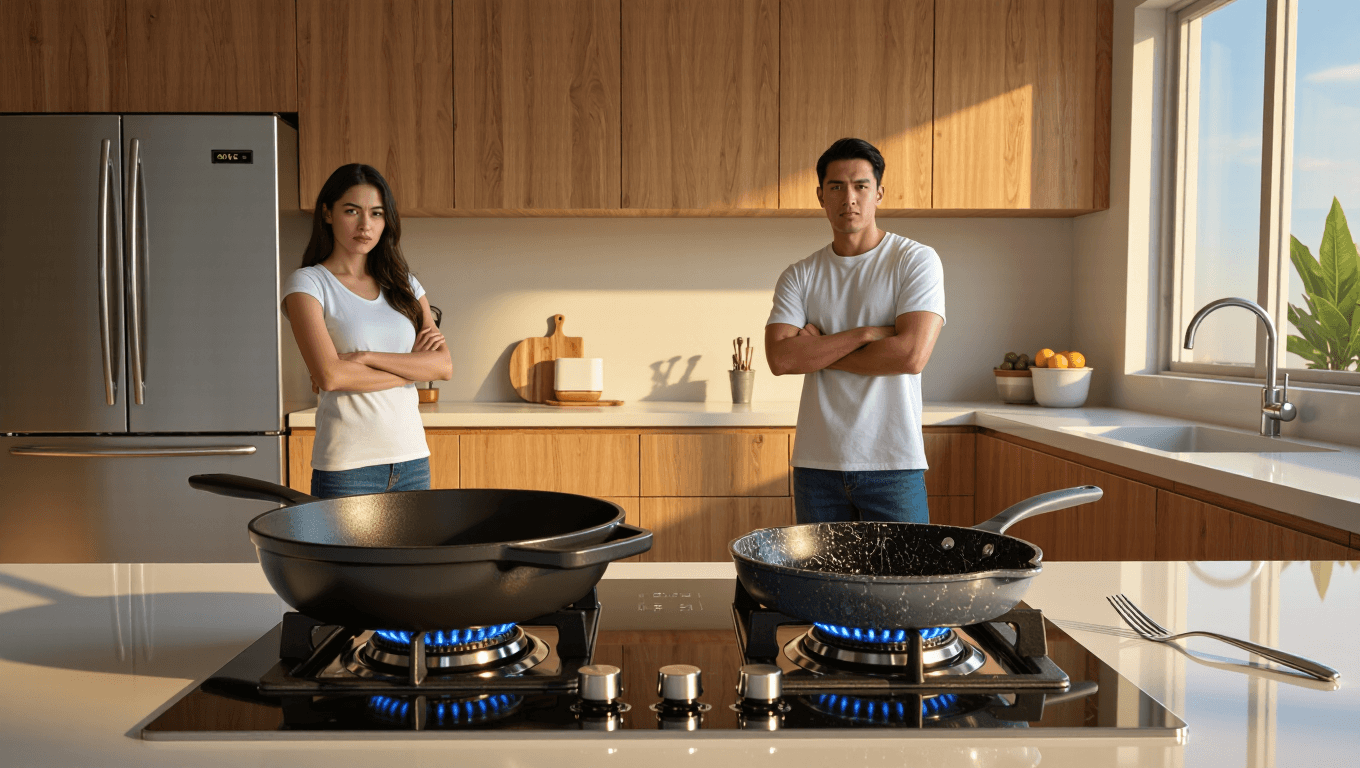 Man Replaces All Non-Stick Pans With Cast Iron, Girlfriend Seethes