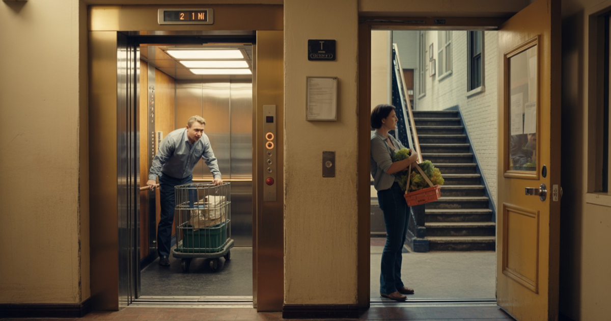 Delivery Guy Blocks The Elevator, So Resident Teaches Him A Lesson