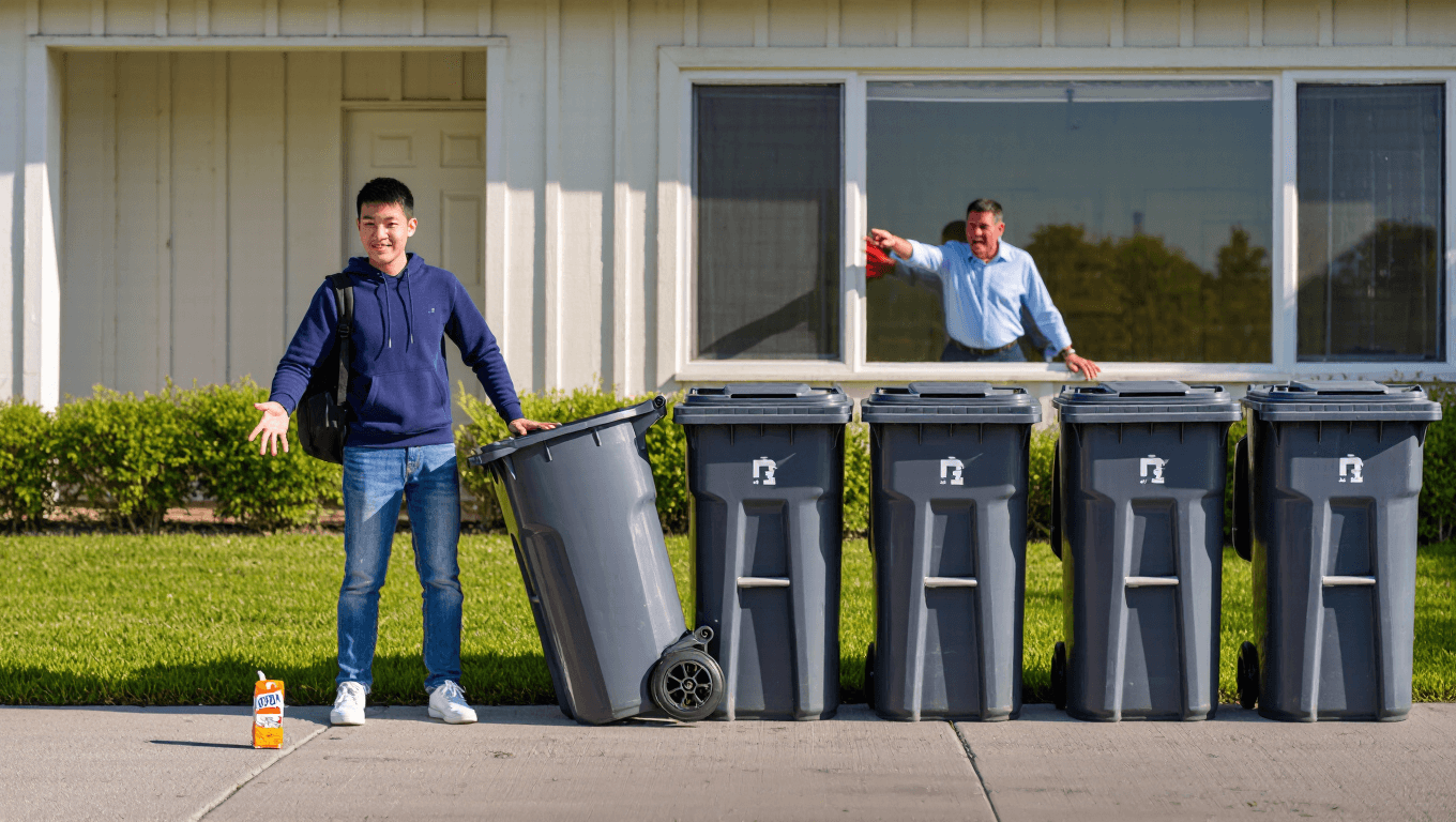 Guy Guards His Trash Can, So Teen Puts ‘Forbidden’ Juice Box On His Lawn