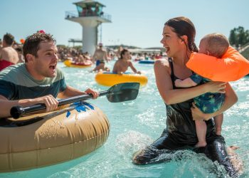 Man Accidentally Bumps Into Baby In Lazy River, Now He Can’t Stop Overthinking His Apology
