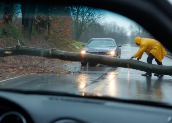 Driver Moves Fallen Tree Limb, And Teaches An Impatient Tailgater A Hilarious Lesson