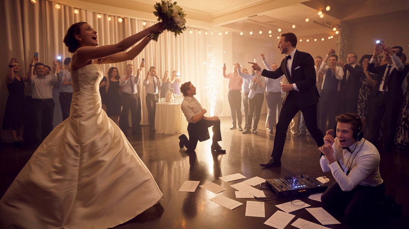 They Got Engaged at Someone Else’s Wedding - and the Groom Kicked Them Out Mid-Reception They Got Engaged at Someone Else’s Wedding - and the Groom Kicked Them Out Mid-Reception