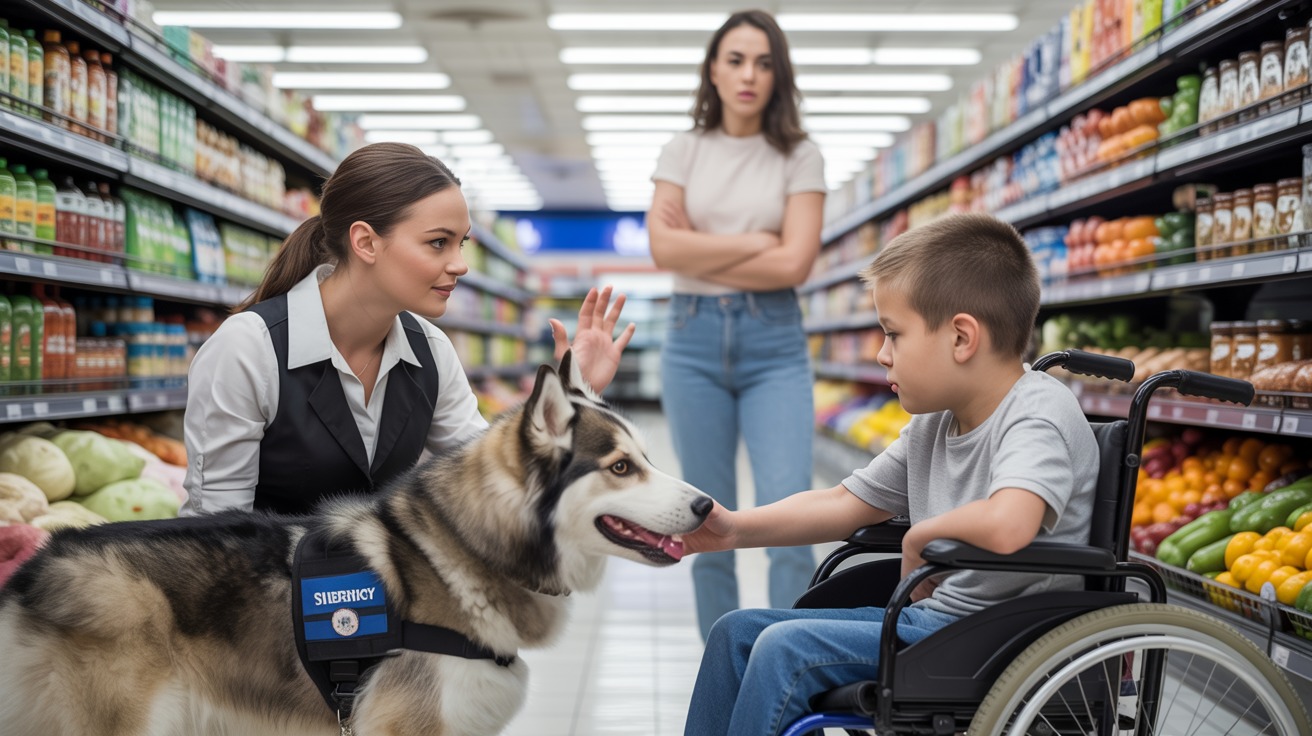 She Refused to Let Boy Pet Her Working Dog - Then Asked to Touch His Wheelchair She Refused to Let Boy Pet Her Working Dog - Then Asked to Touch His Wheelchair