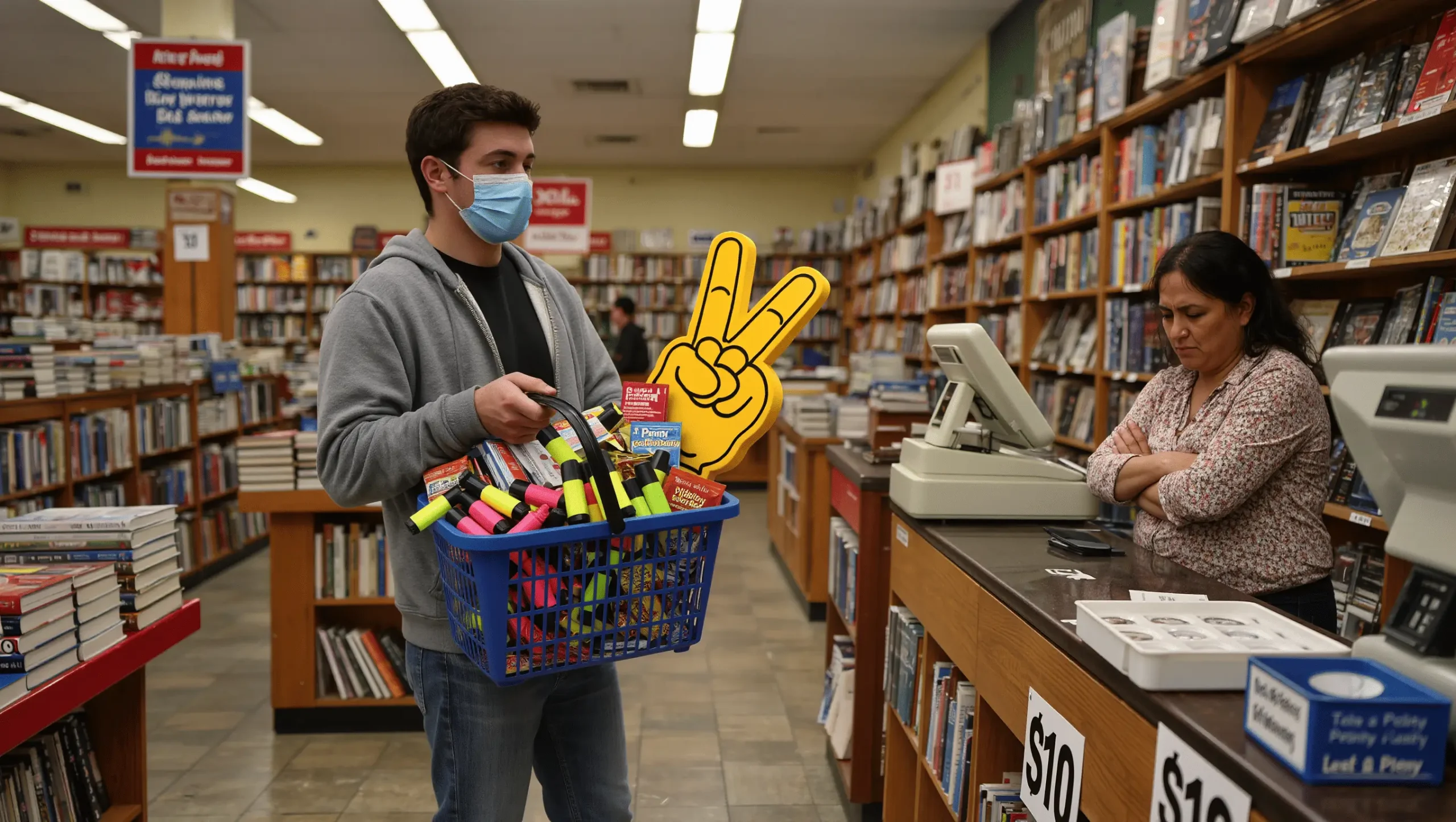 College Bookstore Clerk Refuses 20-Cent Purchase, So Student Outsmarts Her, Loading $200 Cart