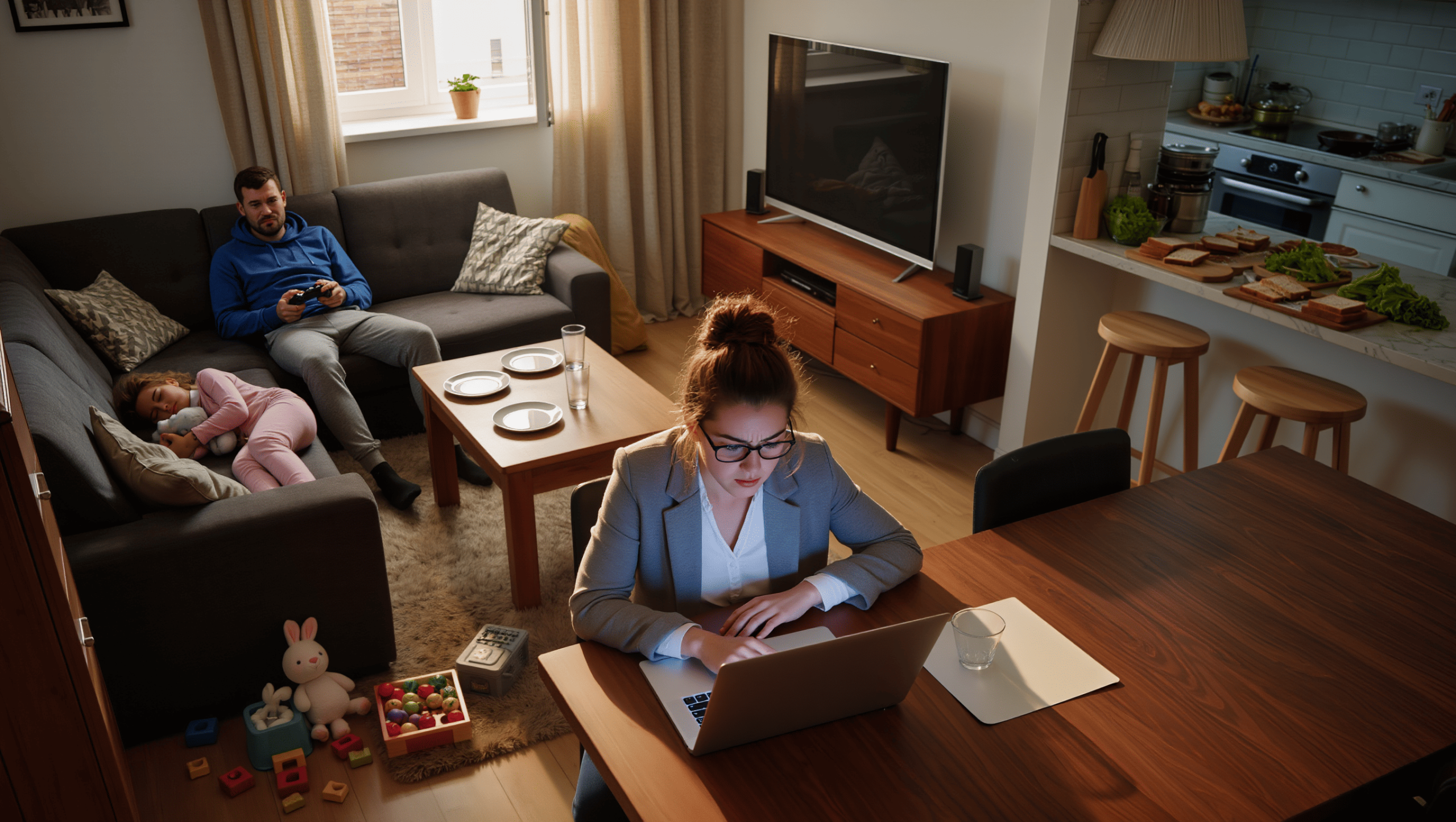 Husband Expects Wife On Deadline To Feed Him And Daughter Instead Of Making One Sandwich Himself Husband Expects Wife On Deadline To Feed Him And Daughter Instead Of Making One Sandwich Himself