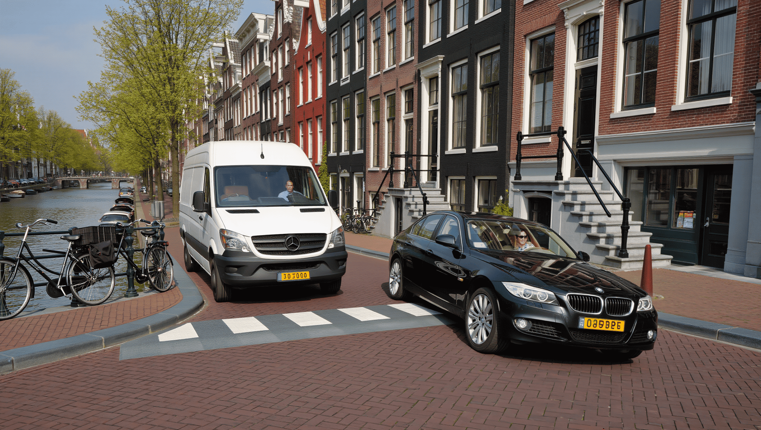 Van Driver Cruises Peacefully Until Tailgating BMW Driver Learns Brutal Speedbump Lesson The Hard Way