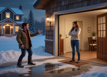 Brother Throws Tantrum Over Snowy Garage Entry, Denying Front Door Access According To House Rule