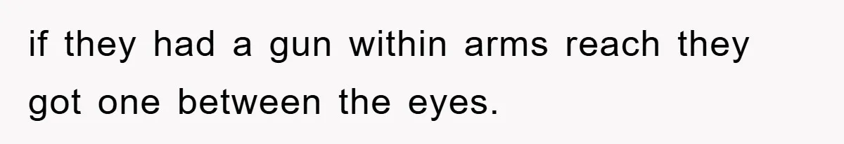 if they had a gun within arms reach they got one between the eyes.