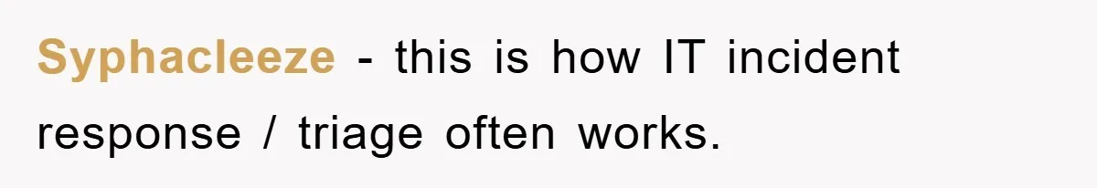Syphacleeze − this is how IT incident response / triage often works.