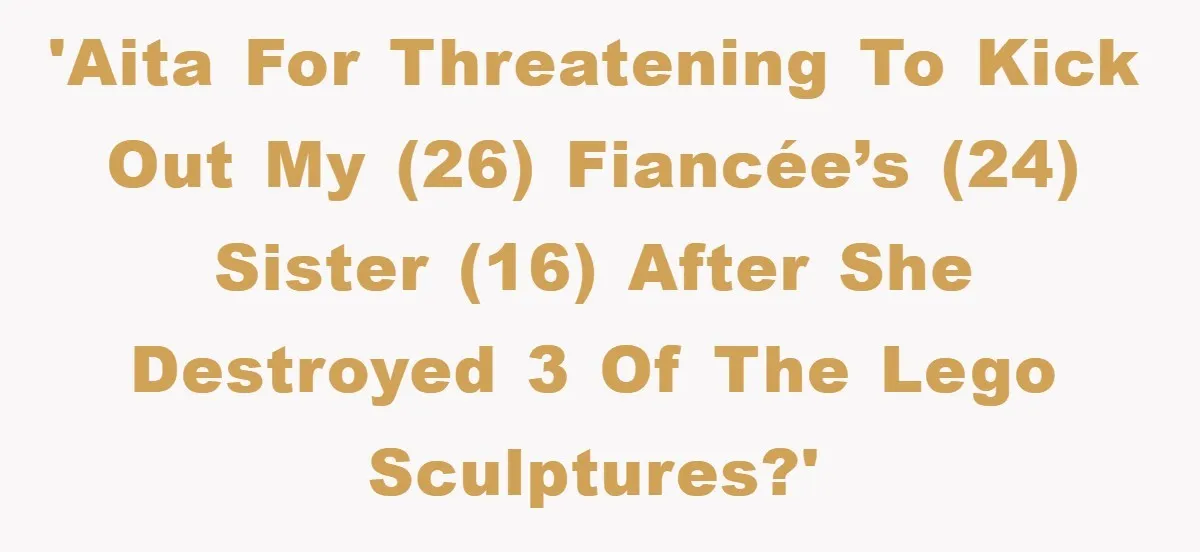 'AITA for threatening to kick out my (26) fiancée’s (24) sister (16) after she destroyed 3 of the Lego sculptures?'