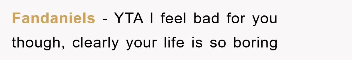 Fandaniels − YTA I feel bad for you though, clearly your life is so boring