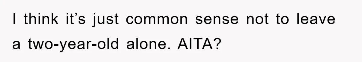 I think it’s just common sense not to leave a two-year-old alone. AITA?