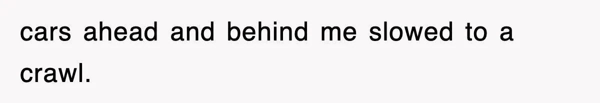 cars ahead and behind me slowed to a crawl.