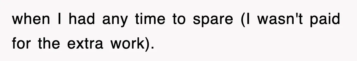 when I had any time to spare (I wasn't paid for the extra work).