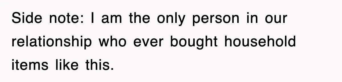 Side note: I am the only person in our relationship who ever bought household items like this.