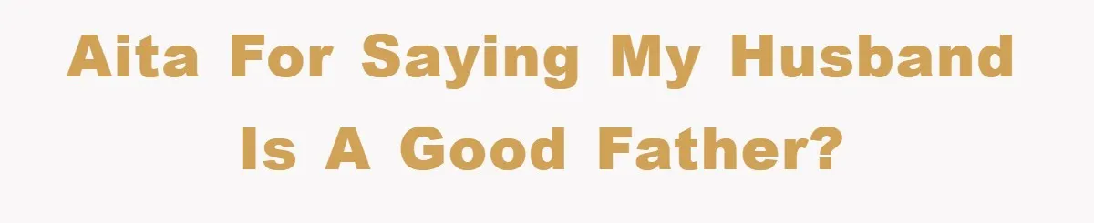 AITA for saying my husband is a good father?
