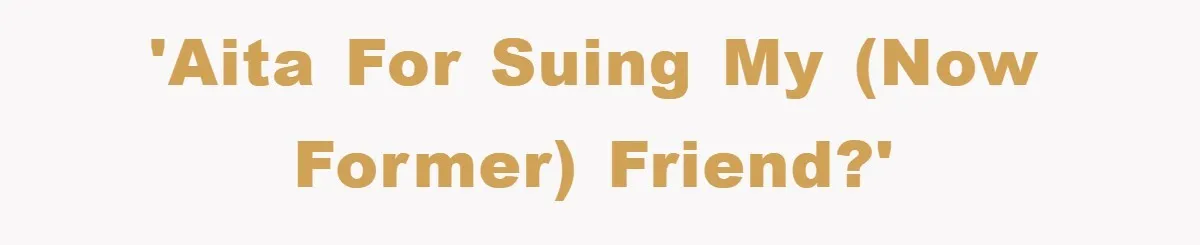 'AITA for suing my (now former) friend?'