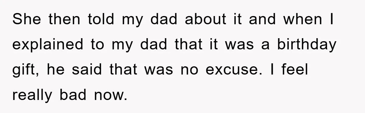 Teen Keeps Hand-Carved Birthday Chocolates As Parents Demand Pieces And Call Refusal Selfish Behavior She then told my dad about it and when I explained to my dad that it was a birthday gift, he said that was no excuse. I feel really bad...