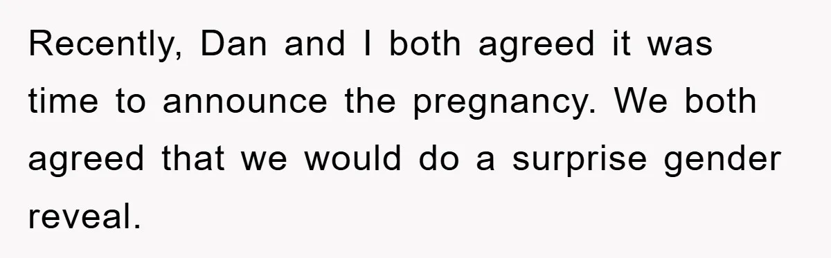 Recently, Dan and I both agreed it was time to announce the pregnancy. We both agreed that we would do a surprise gender reveal.