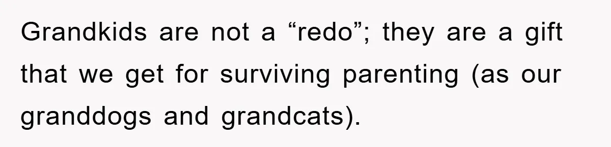 Tired Mom Finally Snapped When Her MIL Claimed She Was ‘Building Bad Habits’ With Her Newborn Grandkids are not a “redo”; they are a gift that we get for surviving parenting (as our granddogs and grandcats).