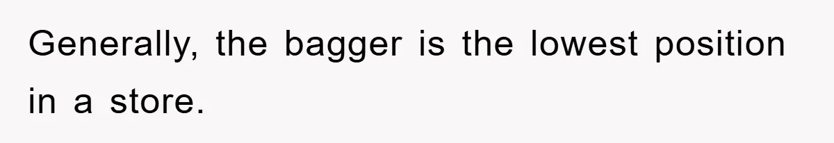 Generally, the bagger is the lowest position in a store.